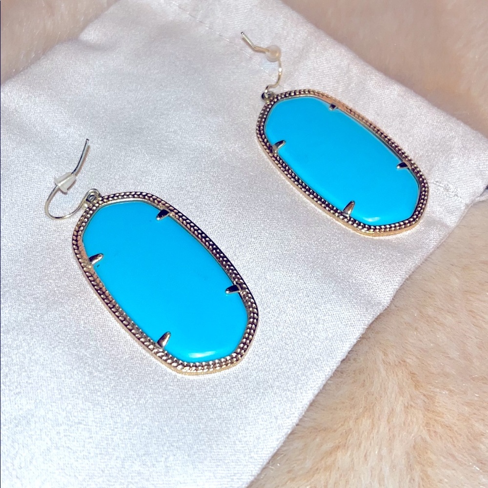 Kendra Scott Gold Turquoise earrings